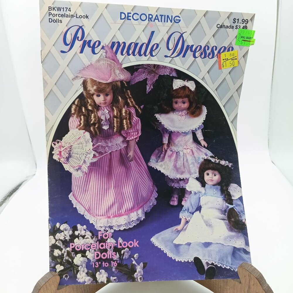 Vintage Doll Craft Patterns, Decorating Pre Made Dresses, BKW174 Wang 1991